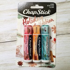 Chapstick Holiday Edition Stocking Gift 3 Stick Cocoa, Caramel Creme, Cinnamon